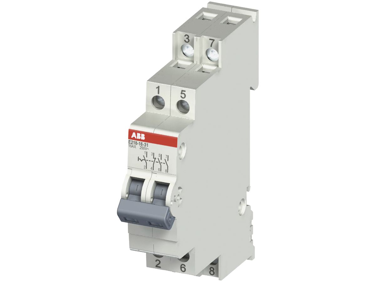 REG-Steuerschalter ABB E218, 16A/250V 4L 3S+1Ö, 1TE, "I-II"