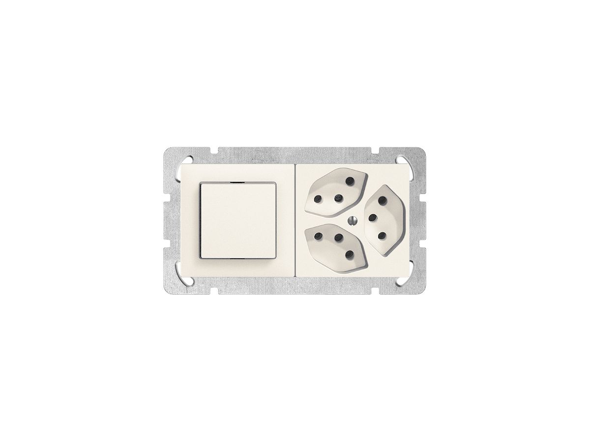 UP-Kombination EDIZIOdue 3/1P+3×T13 weiss, horizontal