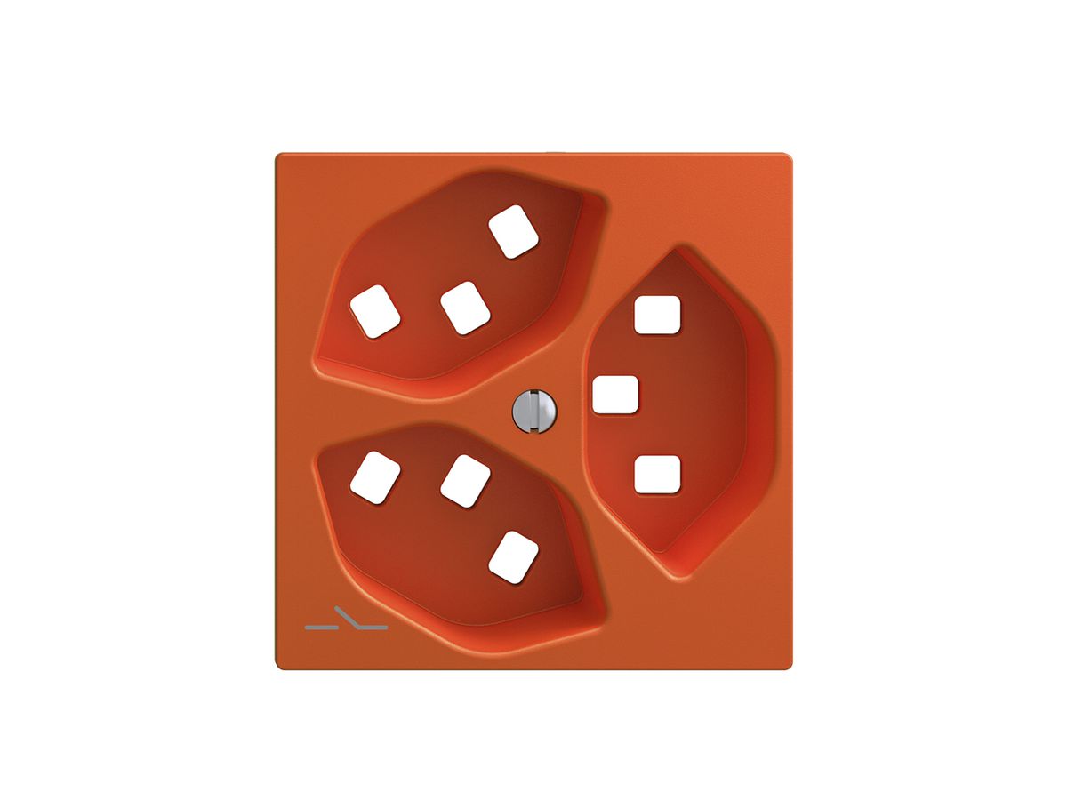 Montageset Feller EDIZIOdue, für Steckdose 3×T23 1×getrennt, orange