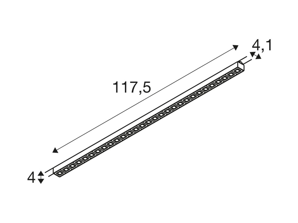 LED-Spot SLV SIGHT EVO 25W 3200lm 3000K WB DALI AD3PH 1175×41×40mm ws/sz