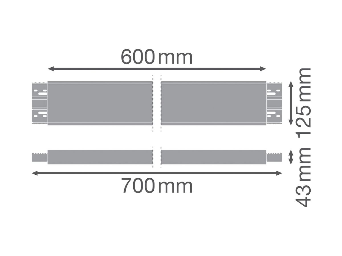 Tragschiene LEDVANCE LINEAR INDIVILED Aluminium 700mm schwarz