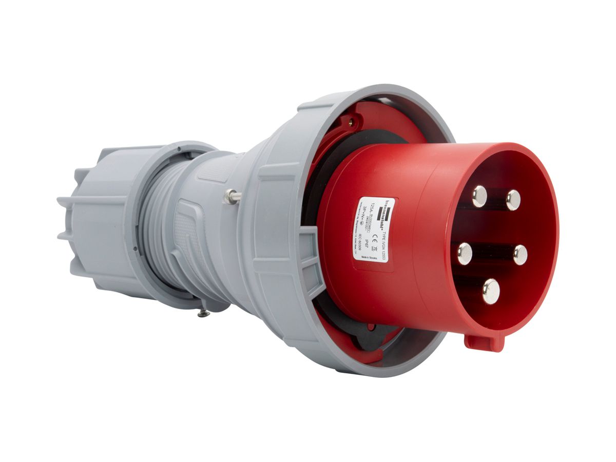 Stecker Brennenstuhl CEE 125A 3L+N+PE 400V 6h rot Ø130×285mm IP67