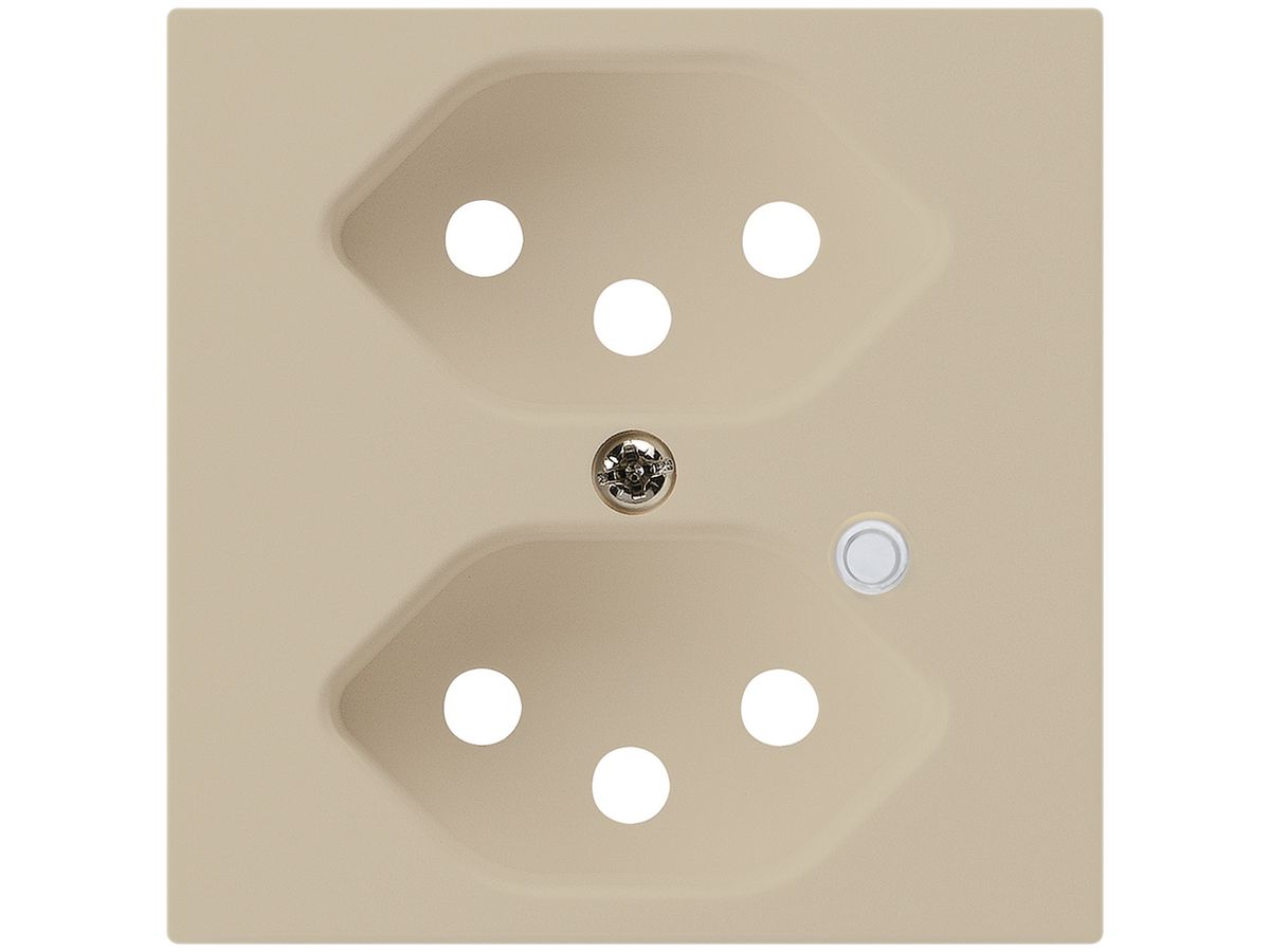 Frontplatte zu Steckdose Hager kallysto 2×T13 beleuchtet H beige
