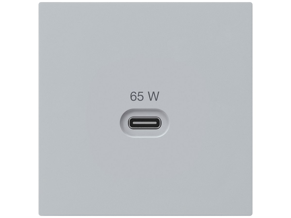 USB-Ladesteckdose Hager kallysto Typ C 65W 3250mA hellgrau