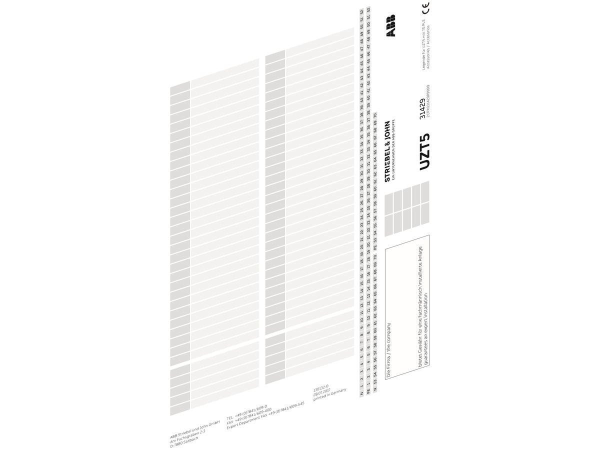Beschriftungs-System ABB selbstklebend für UK600