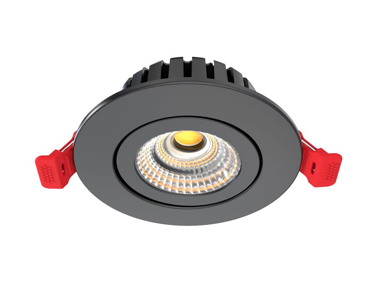 LED-Downlight DOTLUX HEATspin 7W 840lm 2700…4000K IP20 WB Ø90×37mm schwarz