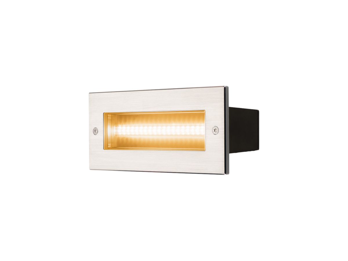 EB-LED-Wandleuchte SLV BRICK, 9W 950lm 3000K symmetrisch IP65 Edelstahl