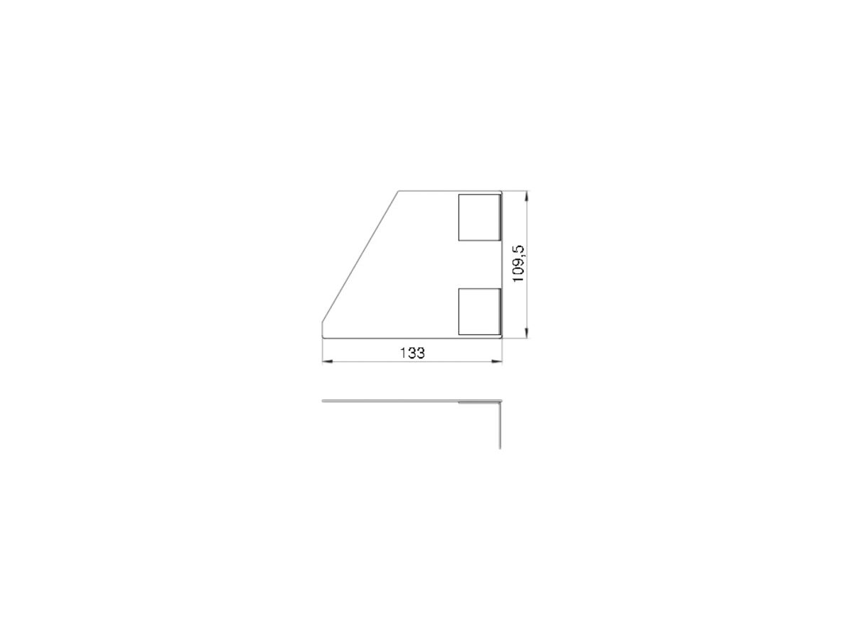 Abschlussplatte Bettermann GEK-S rechts 133×110mm reinweiss