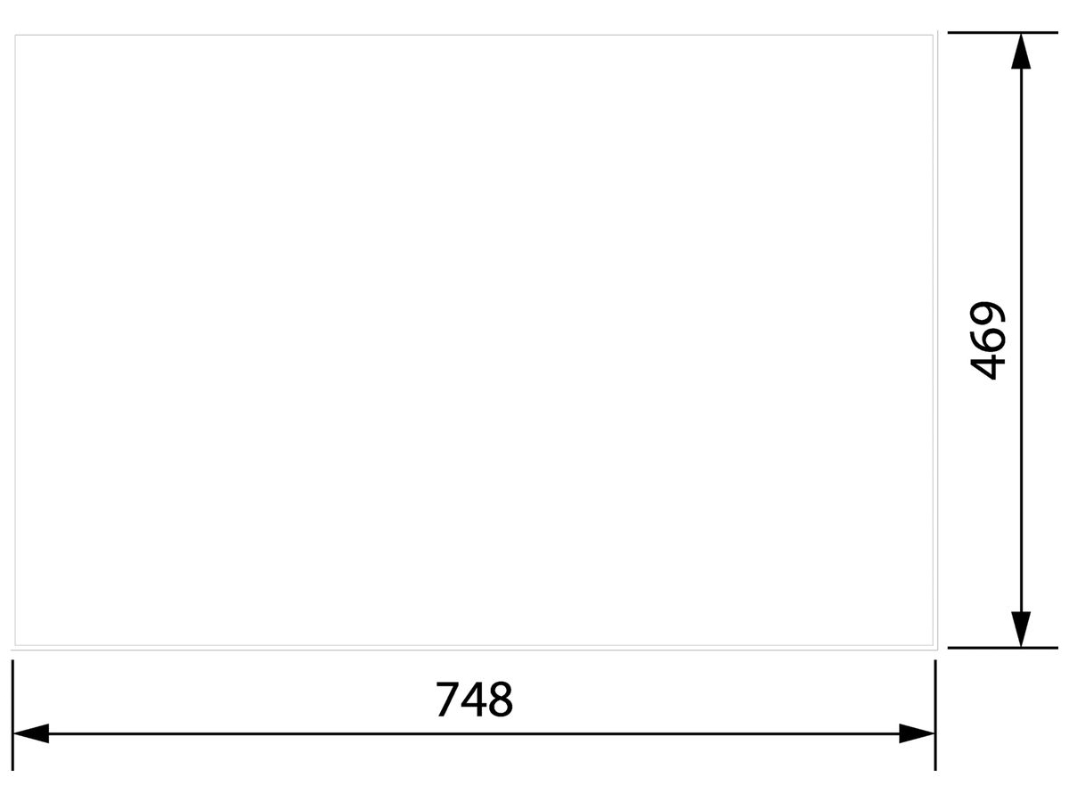 Tür links Hager Univers 748×469×12mm IP54 weiss