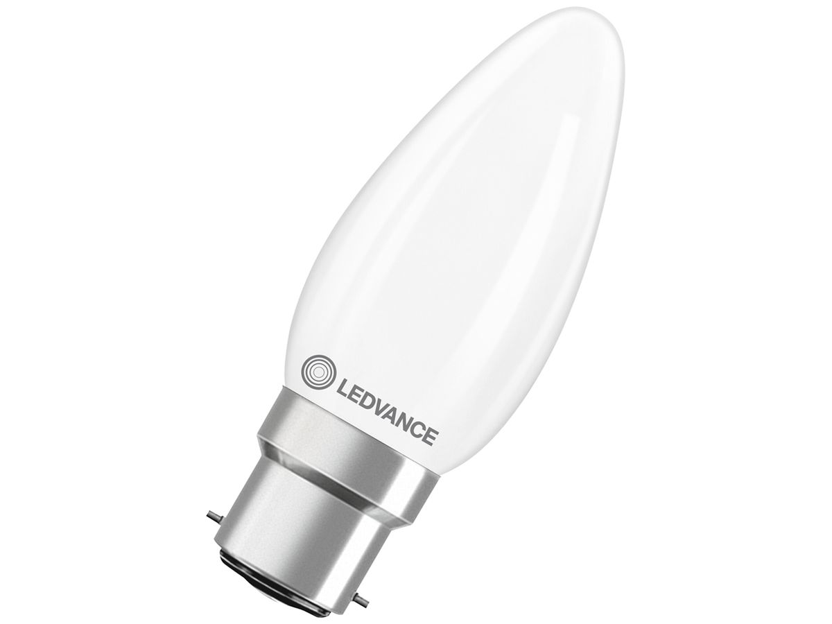 LED-Lampe LEDVANCE CLASSIC B B22d 3.4W 470lm 827 B10.5 mattiert Ø35×91mm