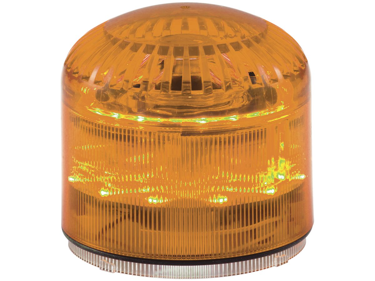 Sirene Hugentobler SIR-E LED M mit Licht, orange, ohne Sockel, IP65, Ø92×87.5mm