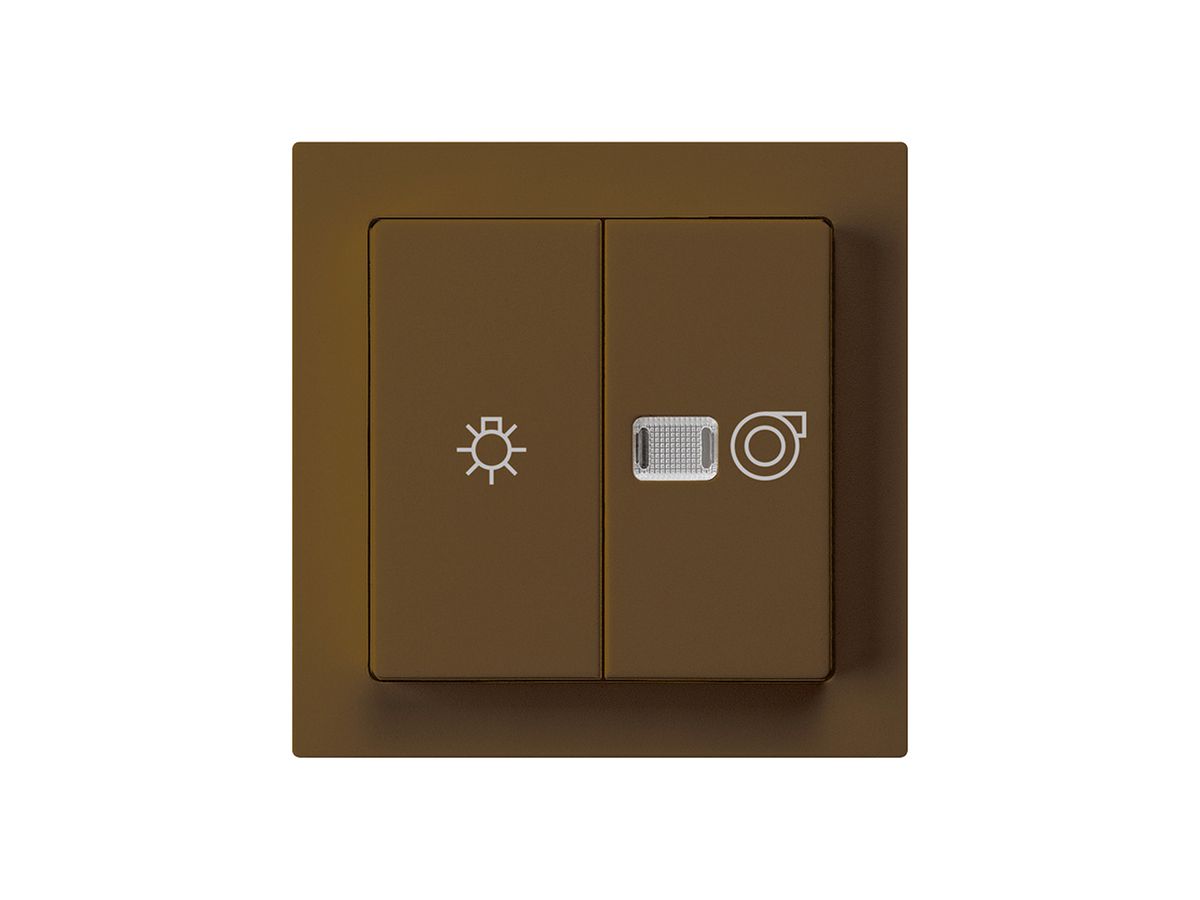 Frontset kallysto braun 60×60mm mit Symbol Licht+Ventilation