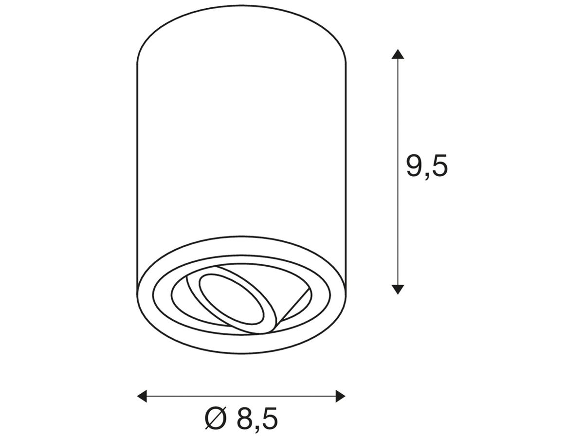 Deckenleuchte SLV TRILEDO CL GU10 10W Ø85×95mm Al gebürstet