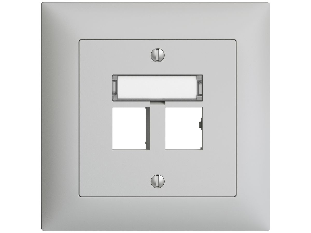 UP-Montageset EDIZIOdue Geradeauslass, für 2×RJ45 freenet, hellgrau