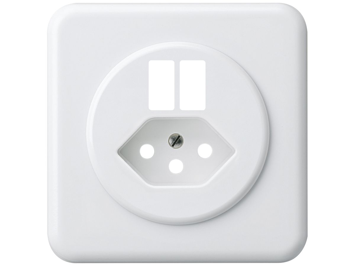 UP-Frontset basico G f.Steckdose 2×USB & Typ 13 weiss