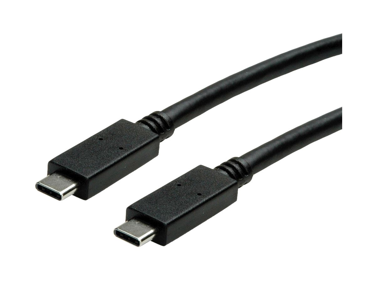USB-Kabel ROLINE USB-C/USB-C (USB 3.2 Gen2) 10Gbit/s 100W schwarz 0.5m