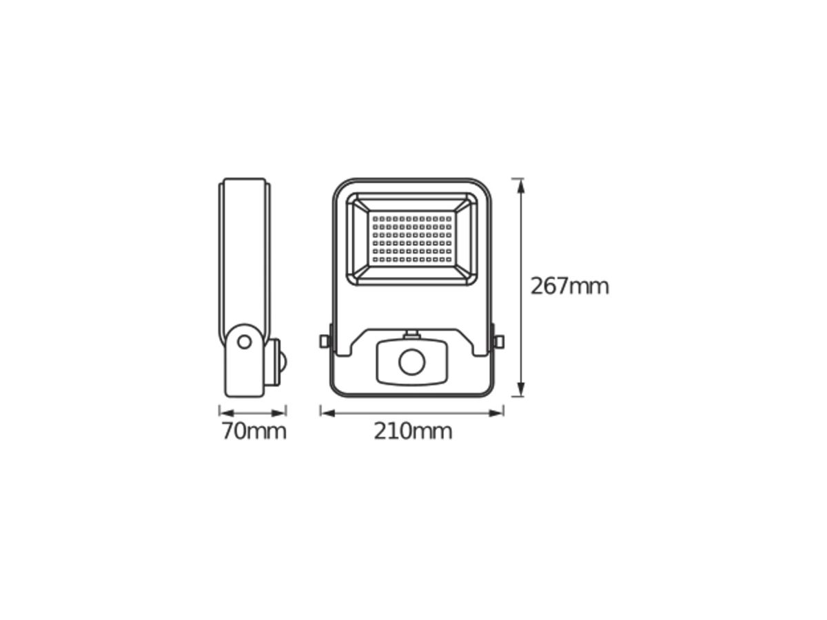 LED-Strahler LDV ENDURA FLOOD SENSOR 50W 4500lm 3000K anthrazit IP44