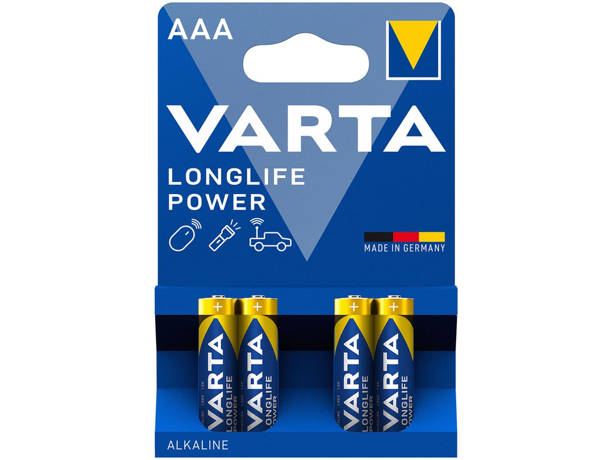 Batterie Alkali VARTA Longlife Power AAA Blister à 4 Stück