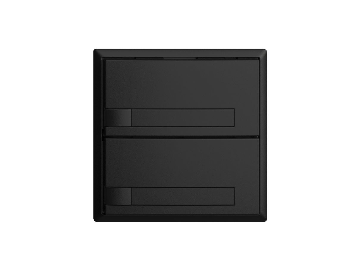 UP-Taster KNX 2-fach EDIZIOdue schwarz RGB ohne LED mit Papiereinlage