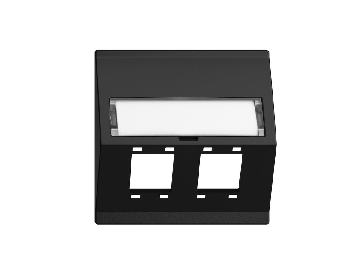 EB-Montageset EDIZIOdue F Schrägauslass 2×R&M Kat.5e/6/LC spezial, schwarz