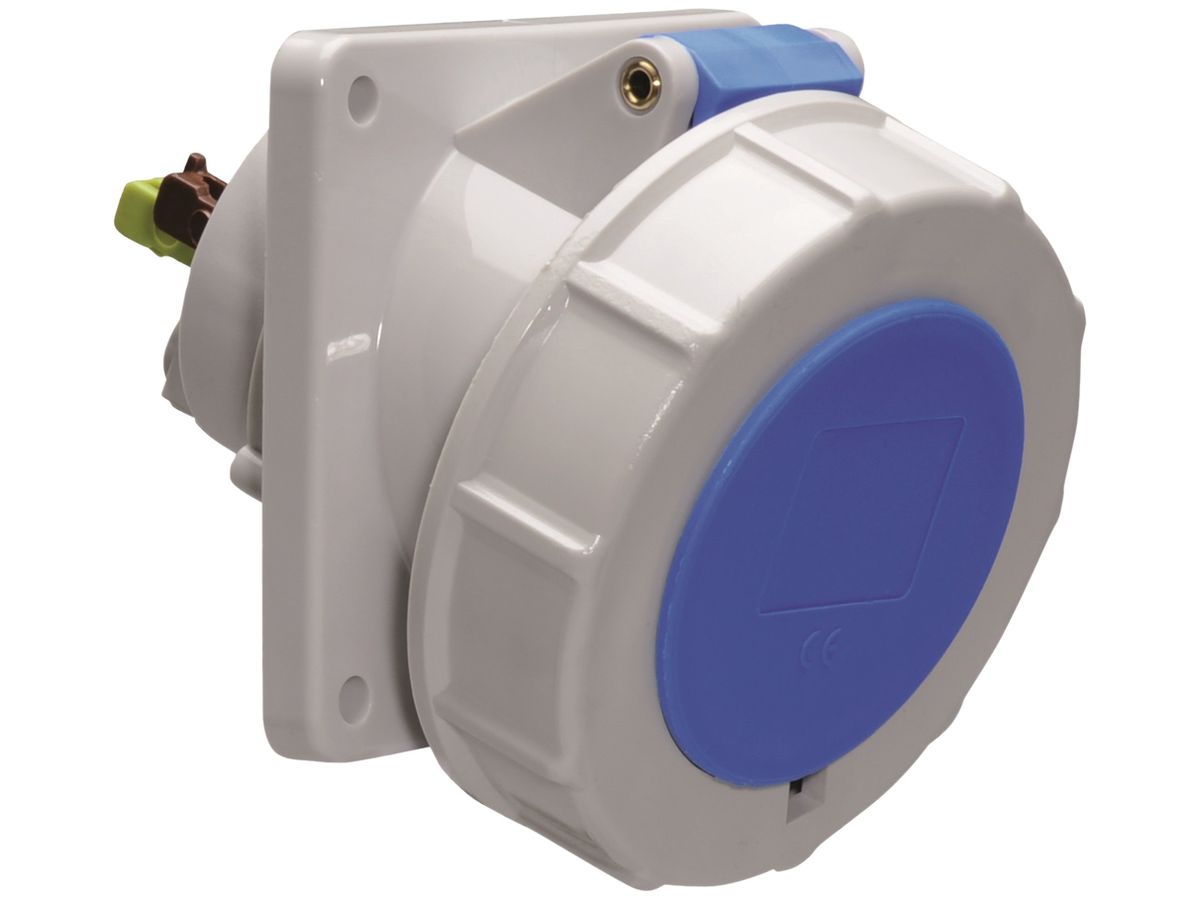 EB-Steckdose CEE Bals 3P 32A 230V 6h blau IP67 vernickelt QC schr.