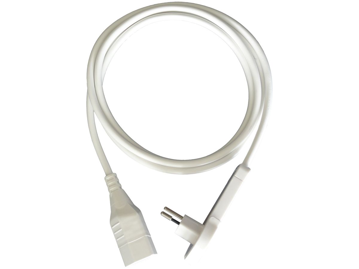 Verlängerung T12/T13 3×1mm² 5m weiss mit Winkelstecker