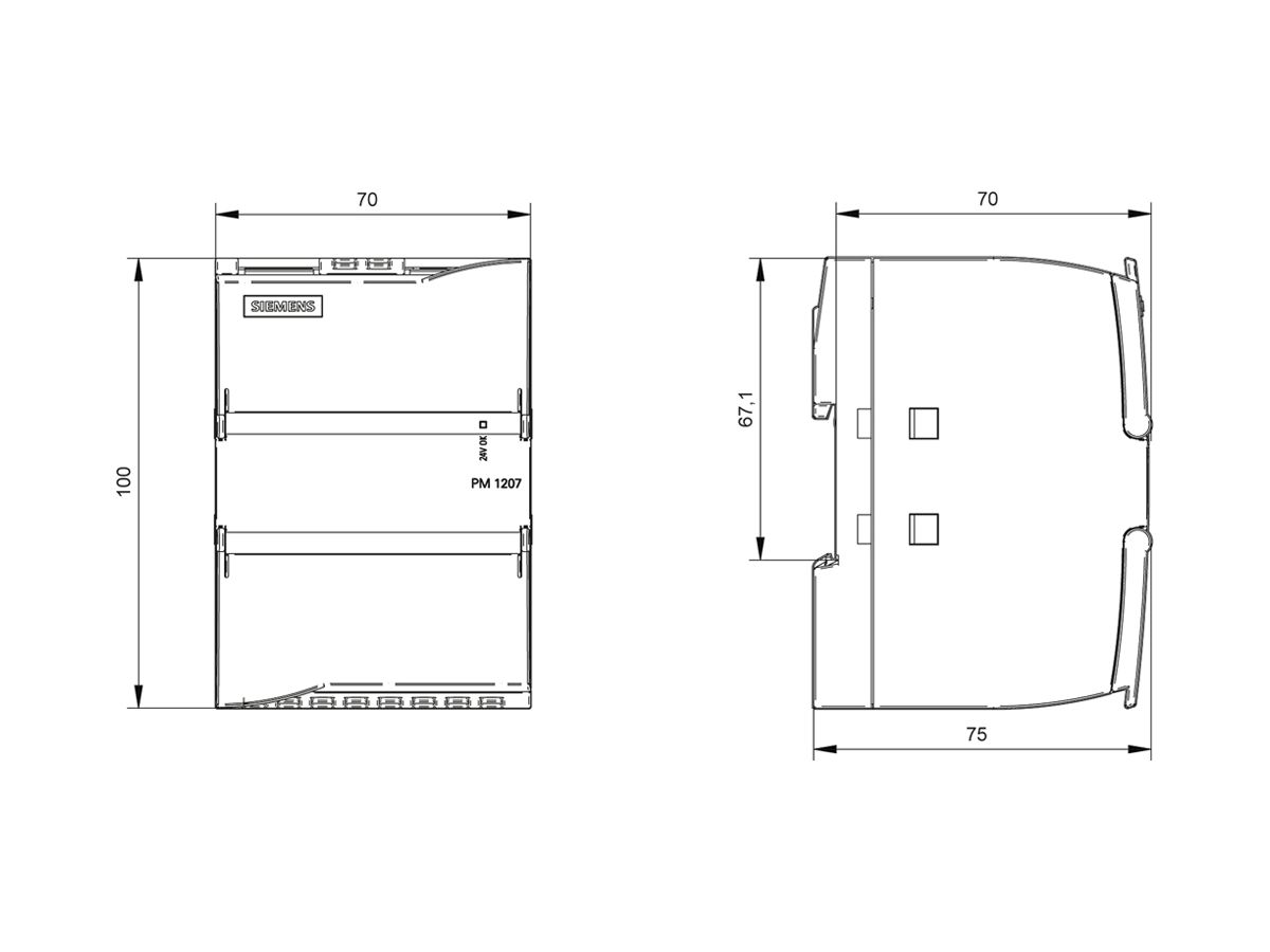 Stromversorgung Siemens SIMATIC S7-1200, IN:120/230VAC, OUT:24VDC/2.5A