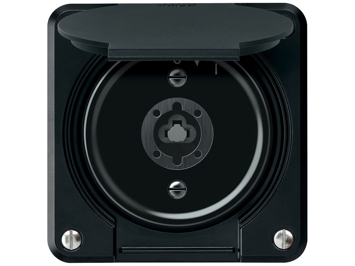 UP-Schlüsselschwenktaster robusto 2P 2NO 20A 250V 86×86mm schwarz