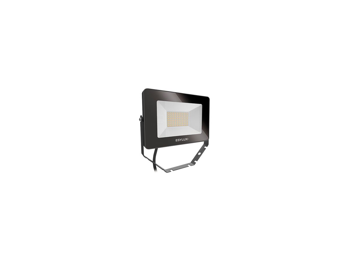 LED-Strahler ESYLUX OFL BASIC, 30W 4000K 3000lm 200×32×135mm IP65, schwarz