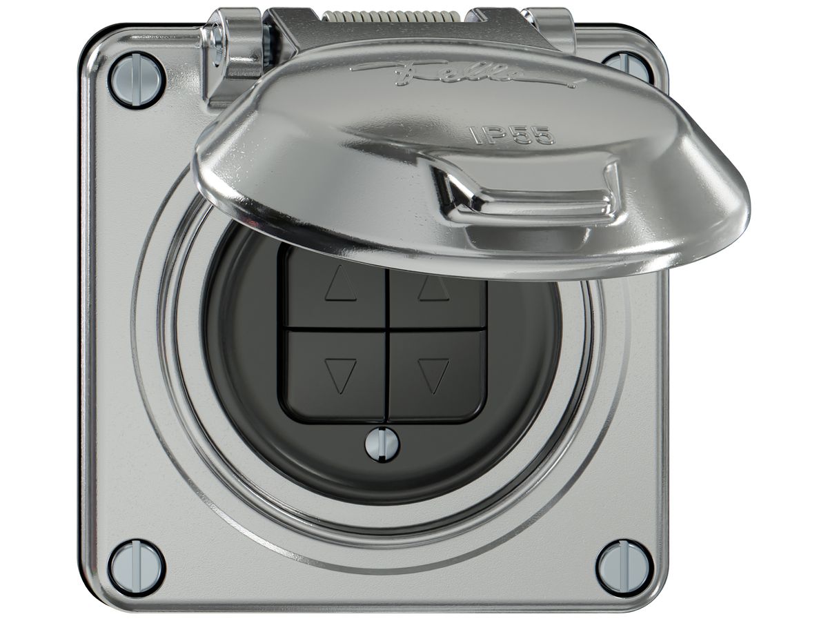 Storenschalter ELEMENT 1P 4 Tasten mit Deckel aluminium