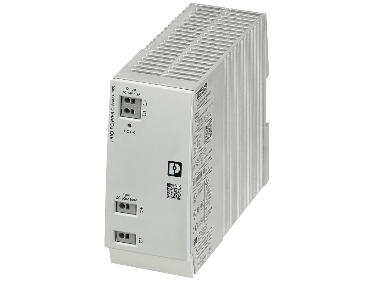 Schaltnetzteil PX TRIO-PS-2G/1500DC/24DC/1.5 DC/DC IN 1500V OUT 24V