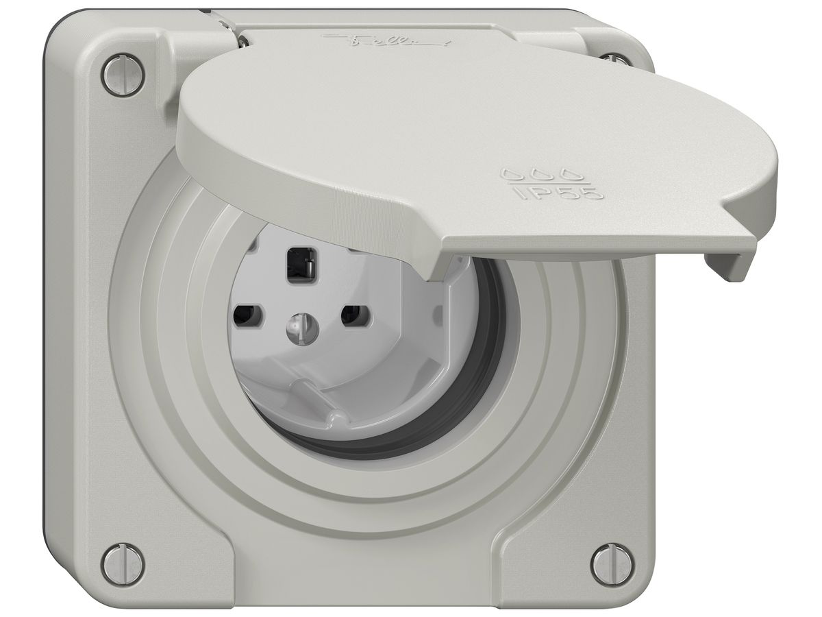Steckdose NEVO SNAPFIX® 1×T25 16A 440V 87×87×32mm IP55 lgu