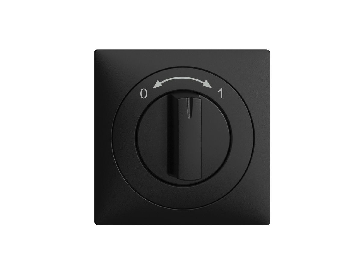 Frontset EDIZIOdue 0<->1 schwarz 60×60mm für Drehschalter