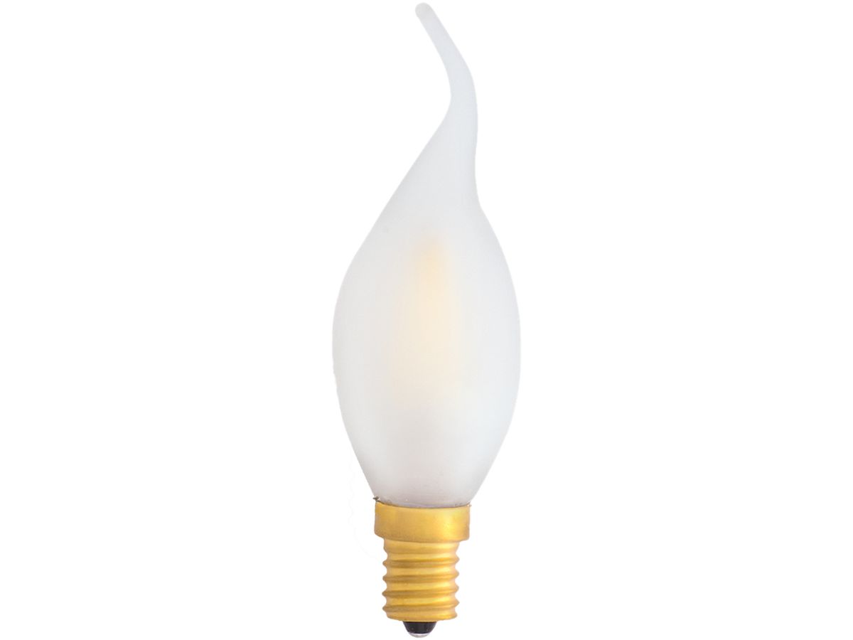 LED-Lampe ELBRO E14, C35, 2W, 230V, 200lm, 2700K, 300°, Ø35, weiss, opal