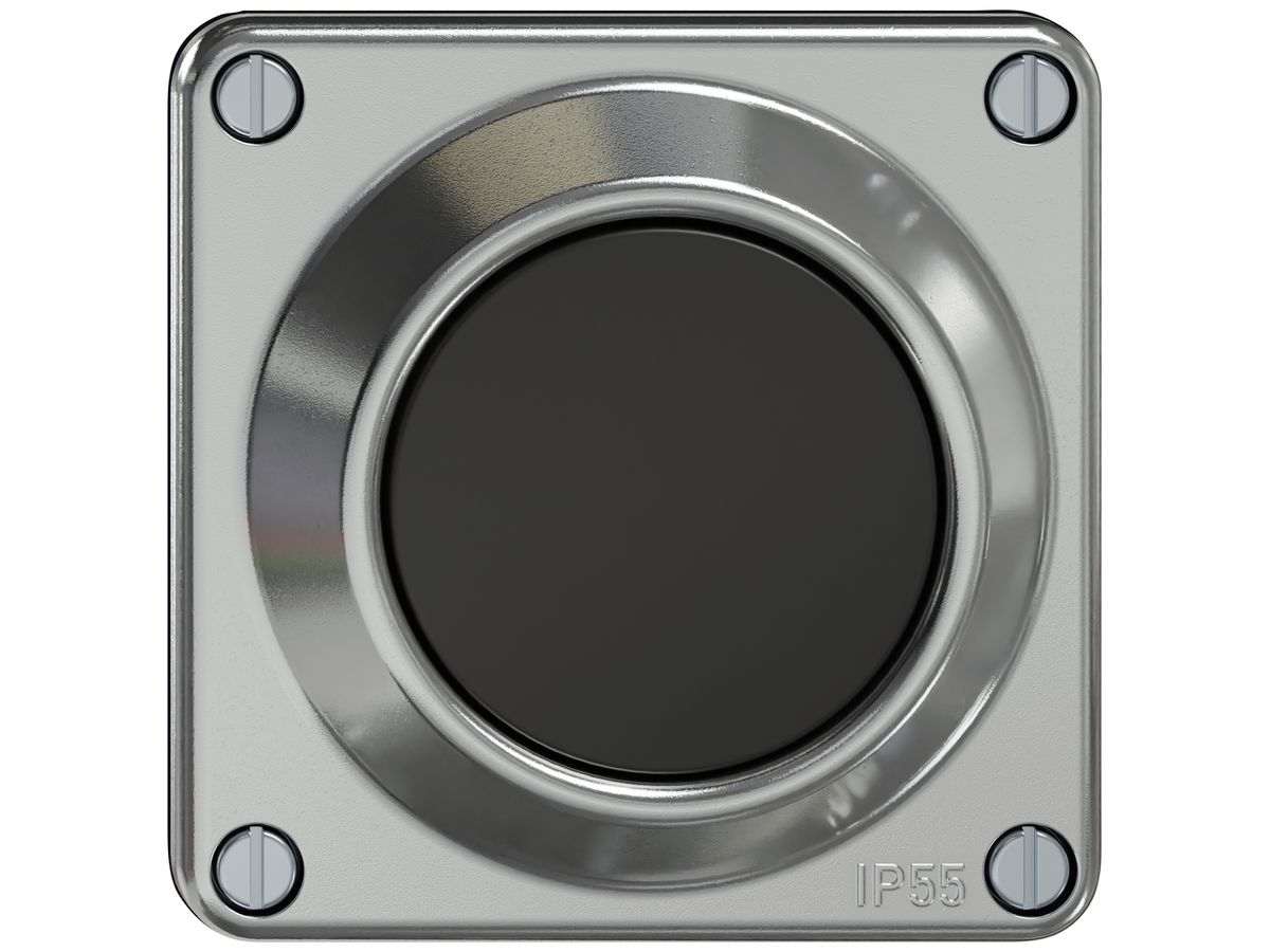 Drucktaster ELEMENT SNAPFIX® 1P 16A 250V 87×91×43mm aluminium