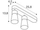 Spot SLV PURI 2.0 Cone CW GU10 2×6W DIM 258×42×138mm weiss
