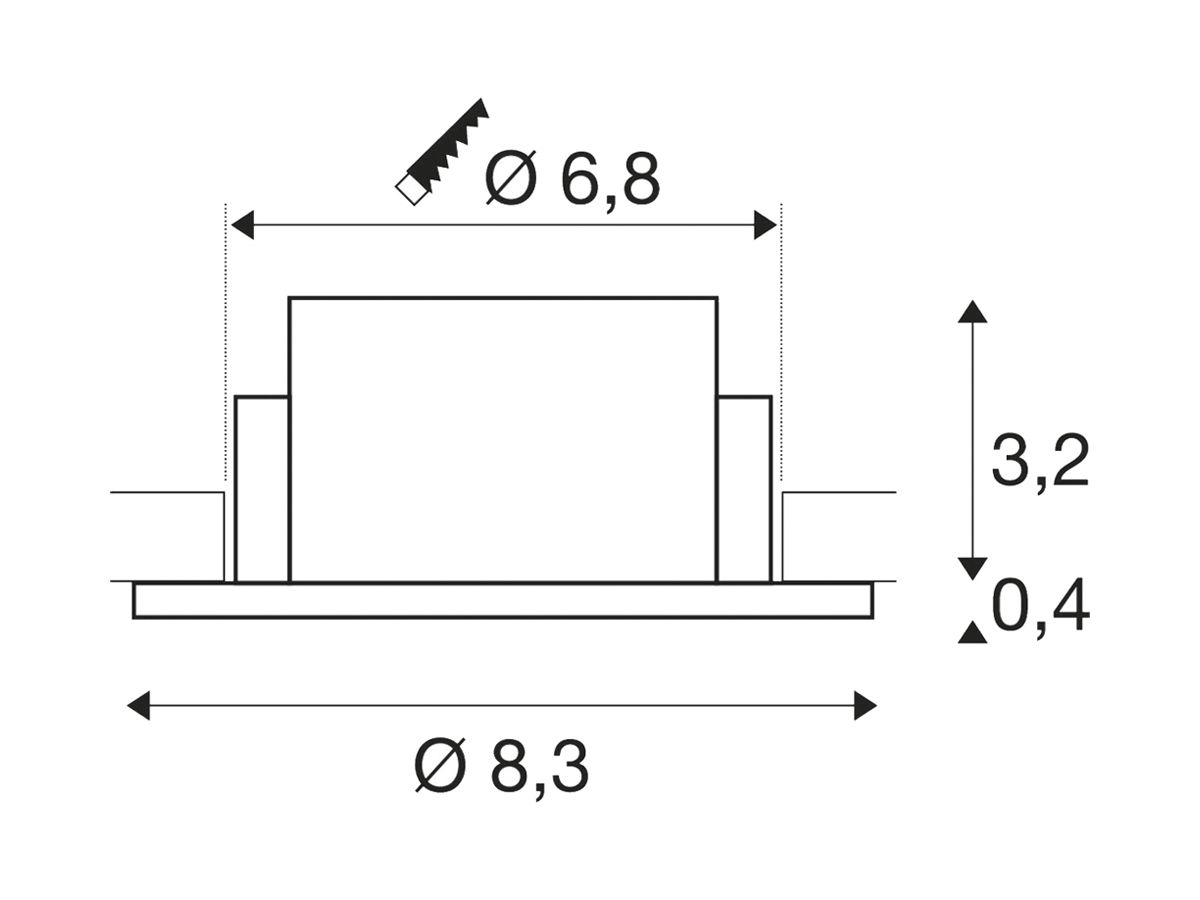 Einbaurahmen SLV NEW TRIA 68 Aluminium Ø83×35.5mm schwarz