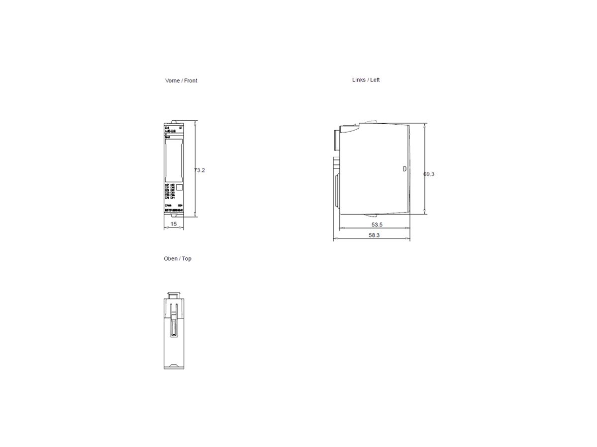 SPS-Kommunikationsmodul Siemens SIMATIC ET200SP CM 4×IO-Link ST A0 CC04