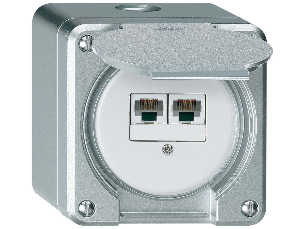 AP-Anschlussdose robusto IP55 aluminium 2×RJ45/u parallel