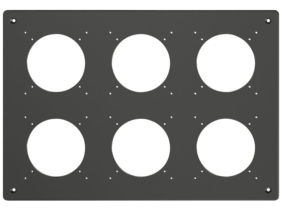 NUP-Kopfzeile Feller NEVO, 2×3, für N.CO-Apparate, schwarz