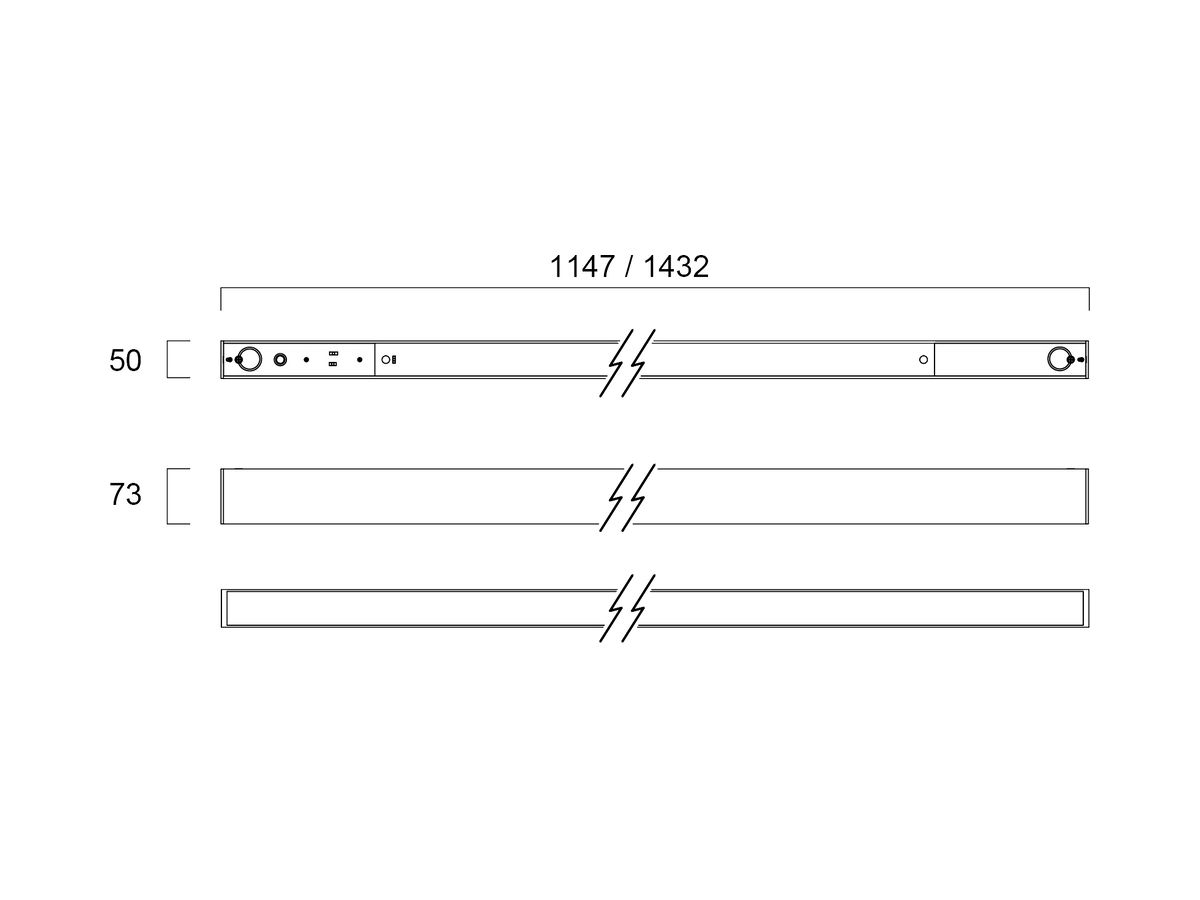 LED-Anbauleuchte Sylvania OTAO LINEAR PRIS 27W 3900lm 3000…4000K DALI 1432mm