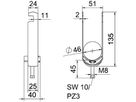 Schnellverleger BET 2056 F-Fuss Kunststoff 40…46mm 2×Kabel Stahl tfZn