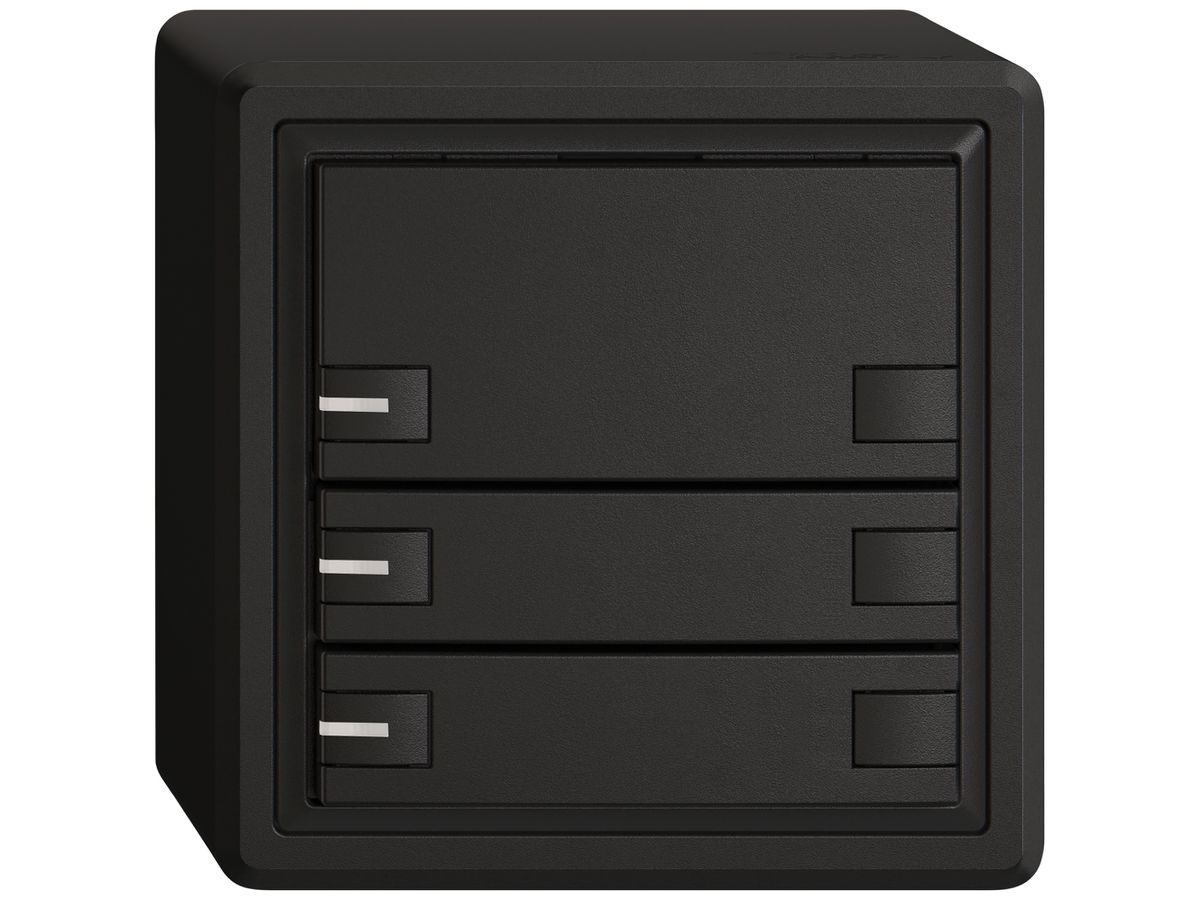 AP-KNX-Taster RGB EDIZIO.liv SNAPFIX® Temperaturfüh.RGB-LED 3×T 2-Tbed.sz