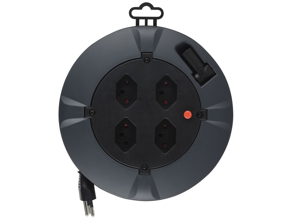 Kabelrolle 4×T13 7m IP20 dunkelgrau/schwarz