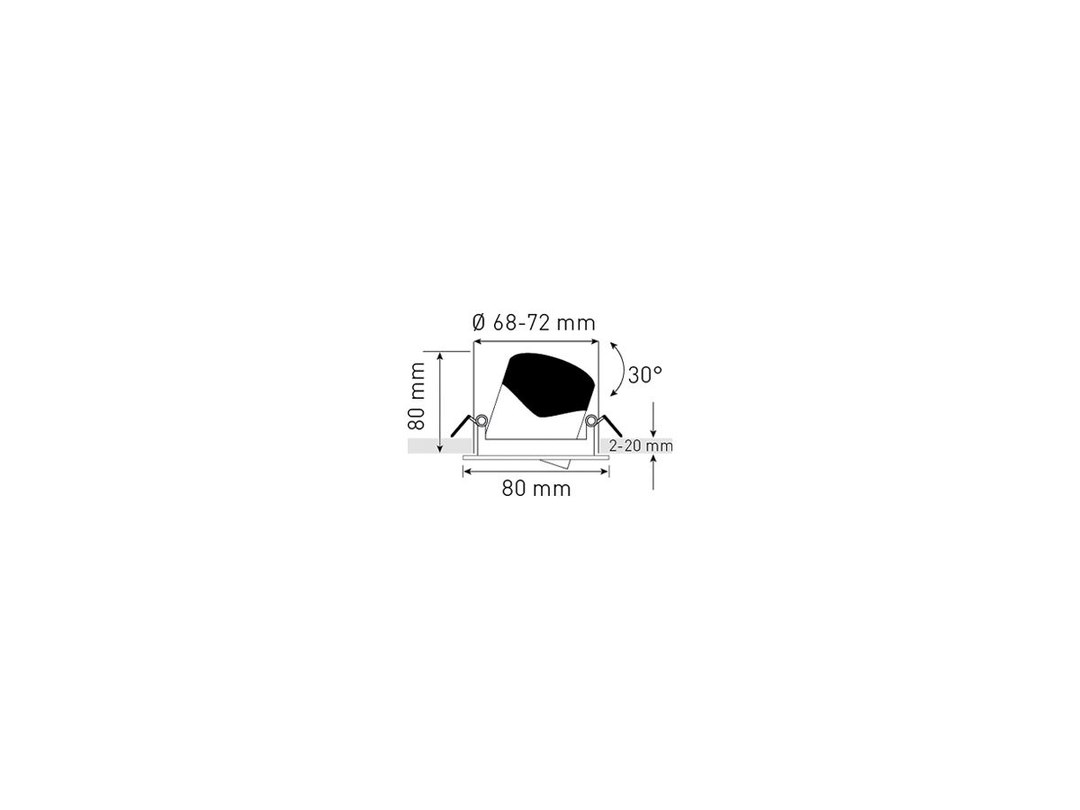 EB-LED-Spot MH maxLUCE DISC 7W 590lm 4000K IP44 DIM Ø80mm weiss 36°