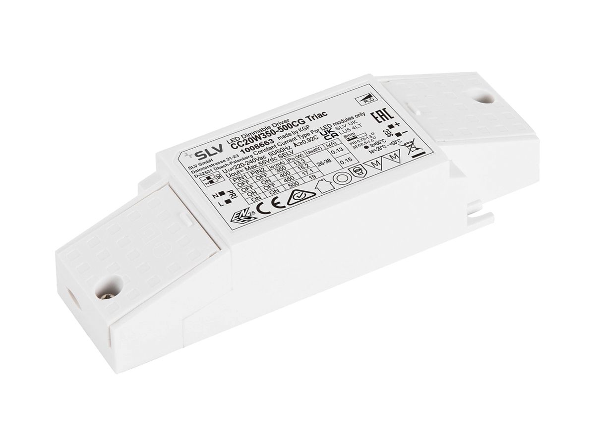 LED-Betriebsgerät SLV 13.3…19W 55V 350…500mA DIM 137.6×44×30mm