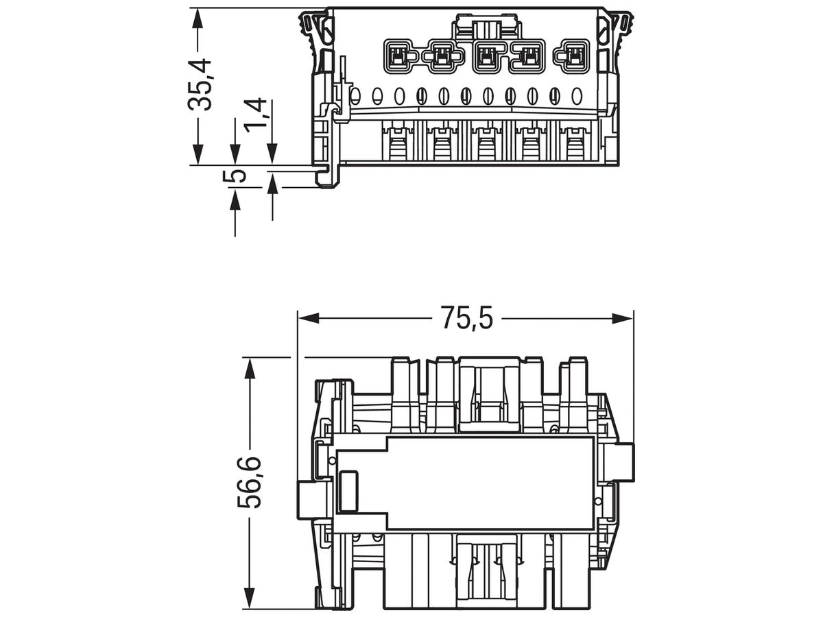 T-Steckvorrichtung LINECT Buchse-Stecker 5L für DALI weiss