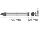 LED-Feuchtraumleuchte LEDVANCE DP MAX 52W 8000lm 840 IP66 1730mm grau