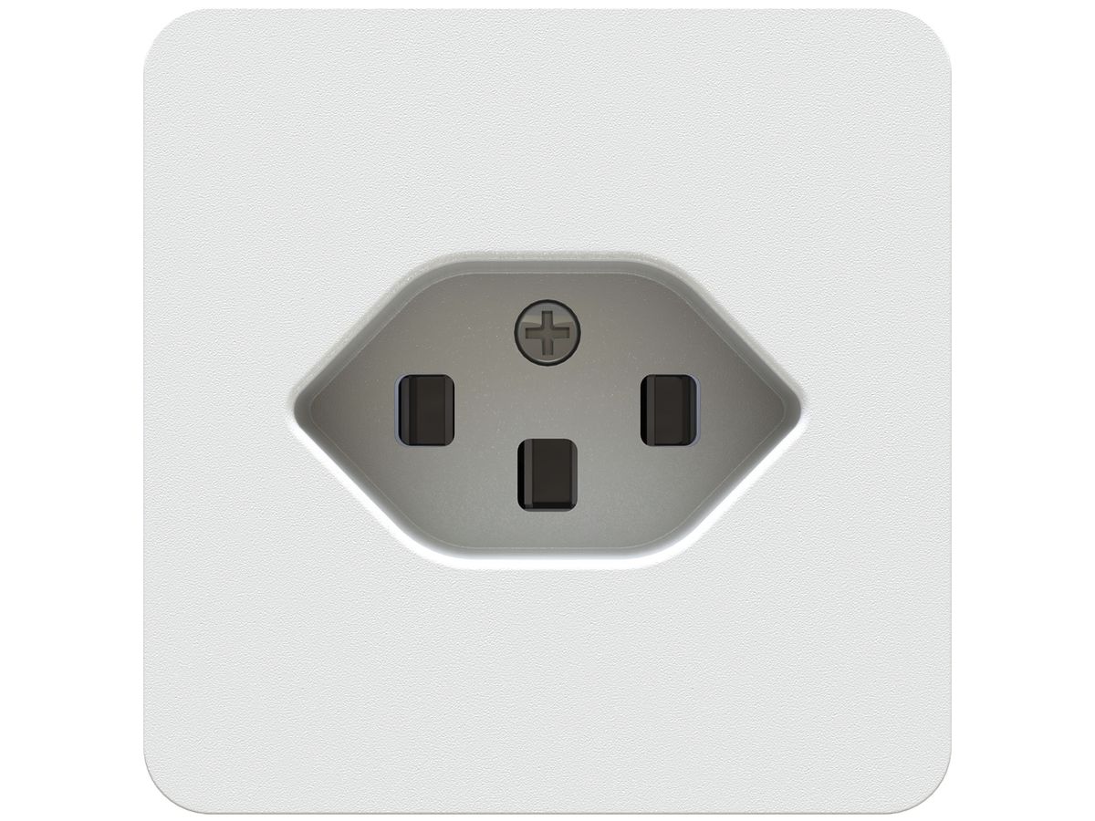 Steckdose MH priamos, 1×Typ 23, Einsatz mit Frontplatte, weiss
