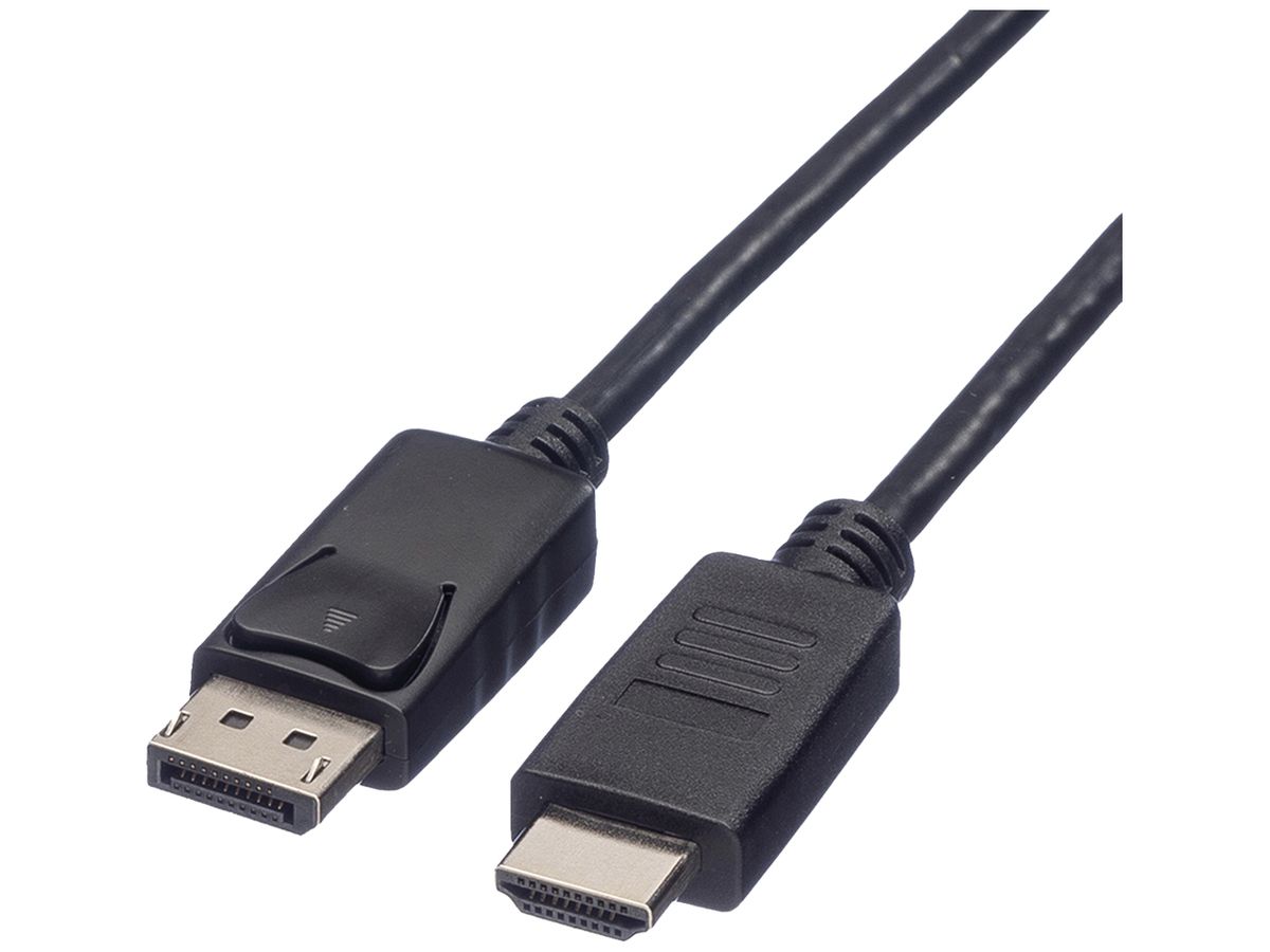 DisplayPort/HDMI-Kabel ROLINE RM FHD@60Hz (DisplayPort 1.1) schwarz 2m